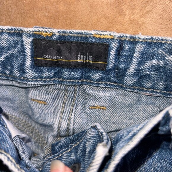 Vtg Old Navy Denim Boy Sz 5 White Wash Carpenter Adjustable Waist Shorts (Q) - Picture 2 of 5